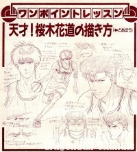 Les personnages de l'animé Slam Dunk esquissés par Masaki Satō